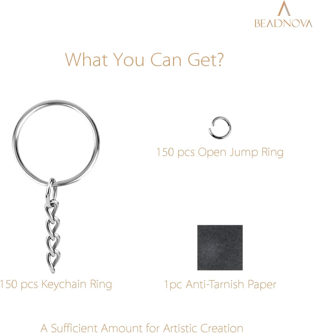 Split Keychain Ring Silver Keychain Rings for Crafts Metal Key Chain Kit for Jewelry Making Key Chains Accessories Craft DIY 25mm, 150pcs