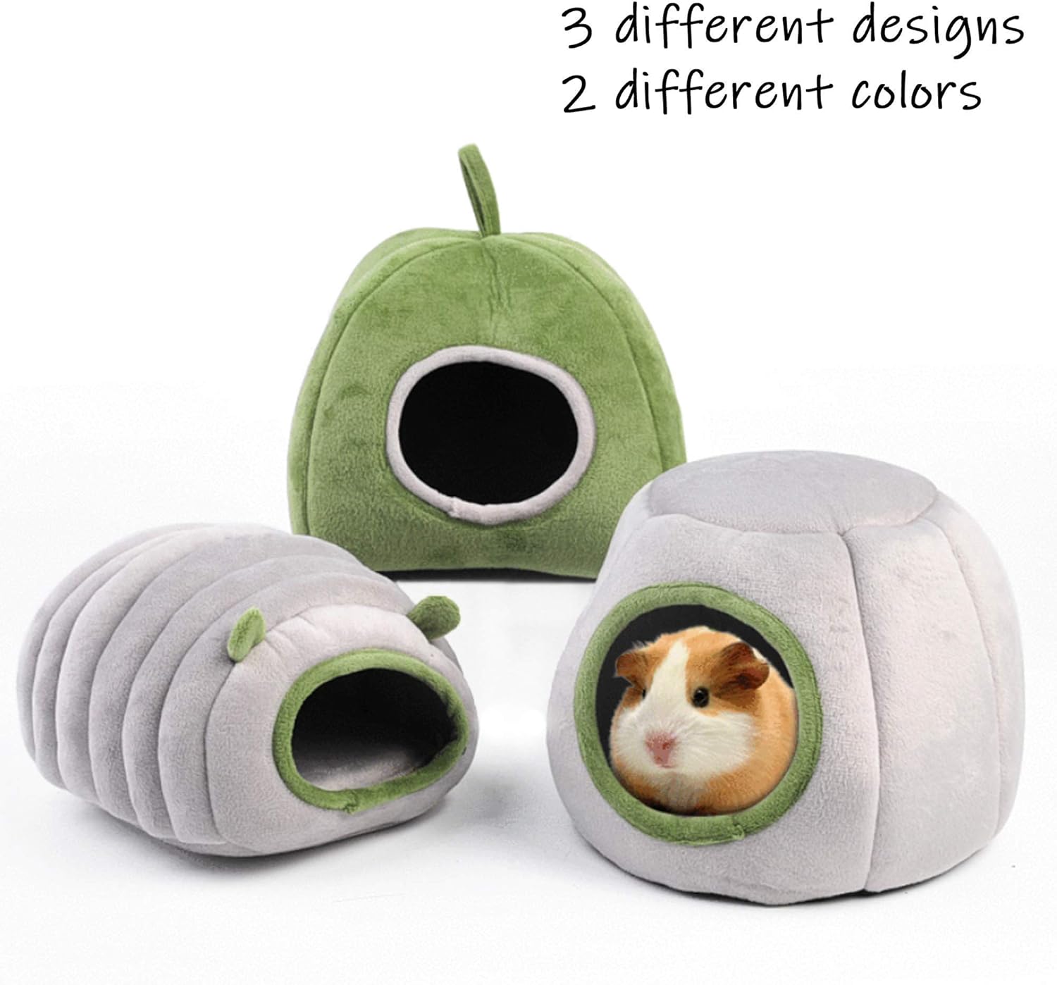 Guinea Pig Hideout Bed Rabbit House Cave Accessories Cozy Hide-Out for Bunny Hedgehog Ferret Chinchilla&Other Small Animals Grey, Caterpillar