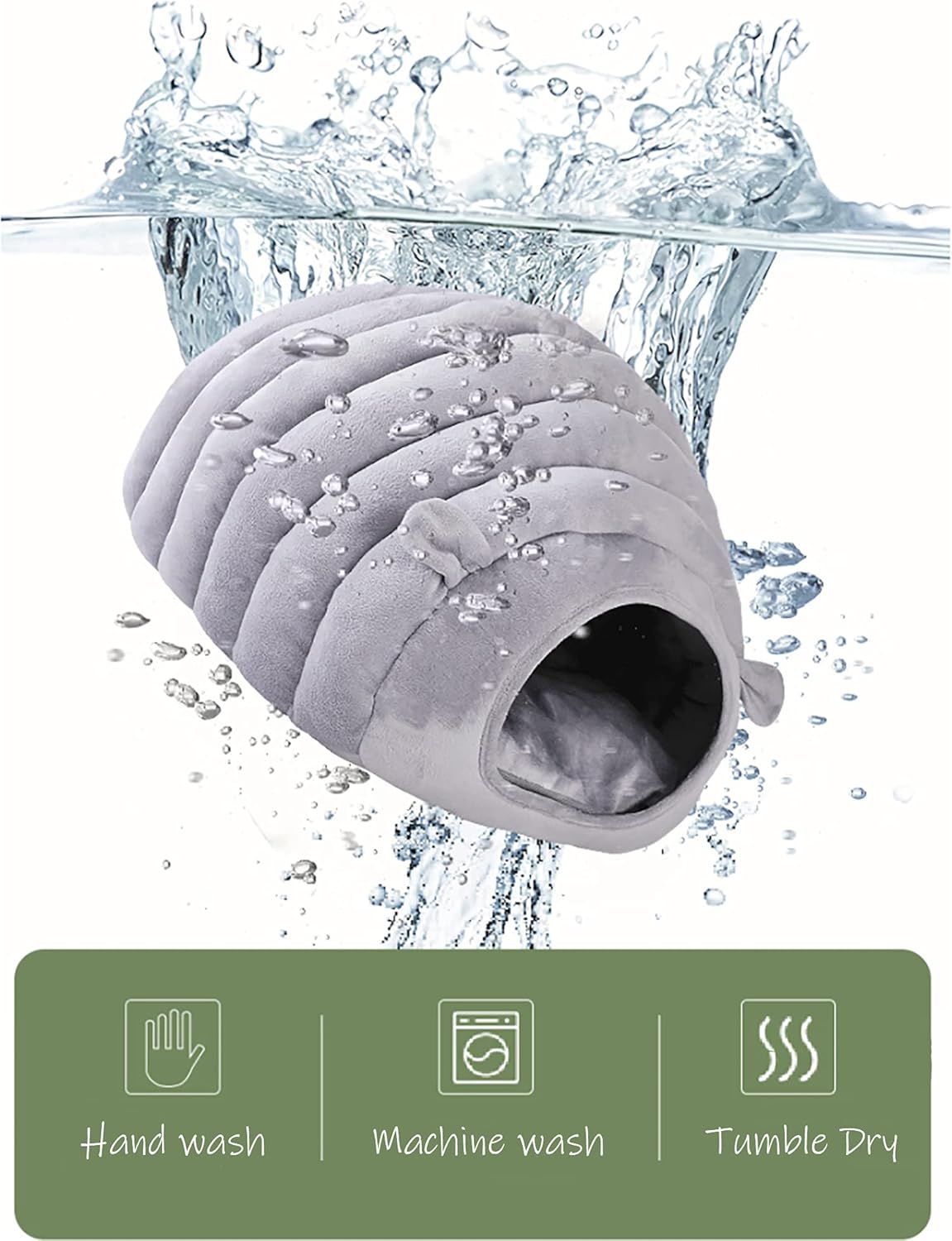 Guinea Pig Hideout Bed Rabbit House Cave Accessories Cozy Hide-Out for Bunny Hedgehog Ferret Chinchilla&Other Small Animals Grey, Caterpillar