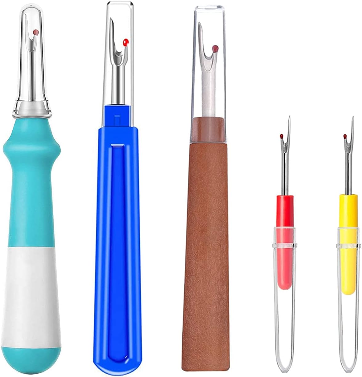 Seam Ripper 5pcs Plastic Thread Cutter Stitch Remover Large Thread Remover Stitch Eraser Tag Ripper for Clothes Crafting Embroidery 4 Styles