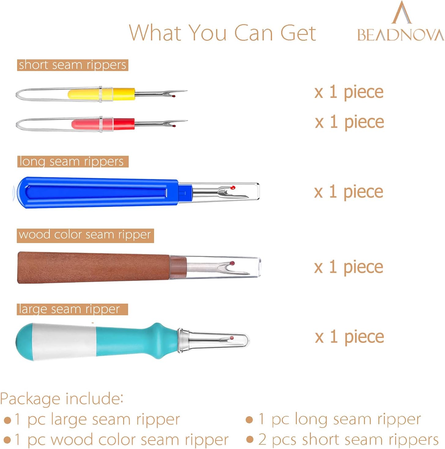 Seam Ripper 5pcs Plastic Thread Cutter Stitch Remover Large Thread Remover Stitch Eraser Tag Ripper for Clothes Crafting Embroidery 4 Styles