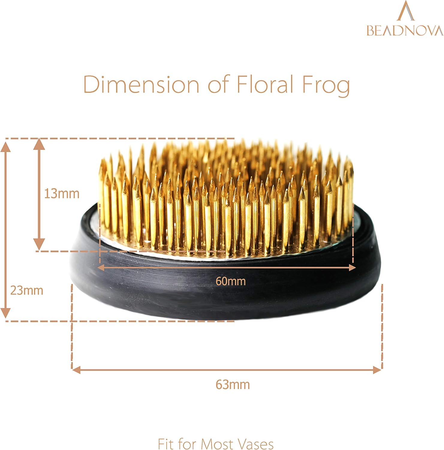 Flower Frog Ikebana Kenzan with Rubber Gasket Floral Frog for Arrangements Ikebana Vase 2.4 Inch/60mm, 1pcs
