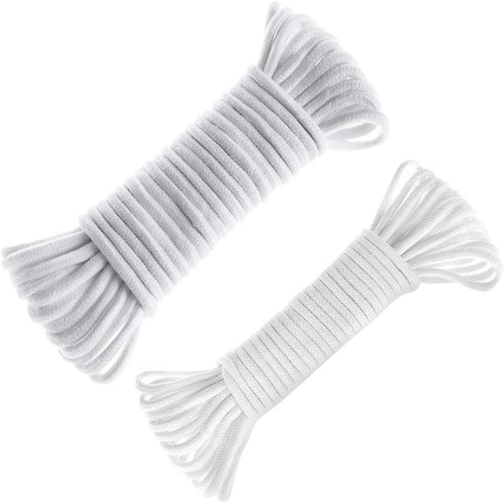 Self Watering Capillary Wick Cord 30 feet 1/6 inch+50 feet 1/4 inch Vacation Plant Sitter DIY Self-Watering Planter Pot Automatic Wicking Hydroponic System Potted Auto Seedling Waterer Rope