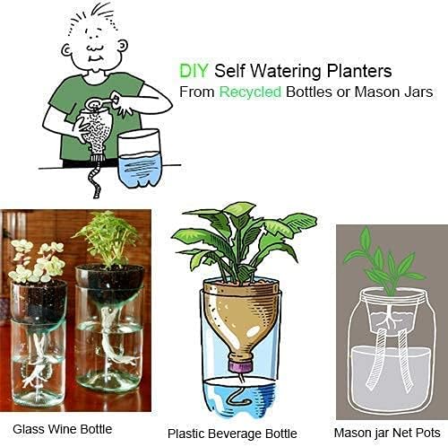 Self Watering Capillary Wick Cord 30 feet 1/6 inch+50 feet 1/4 inch Vacation Plant Sitter DIY Self-Watering Planter Pot Automatic Wicking Hydroponic System Potted Auto Seedling Waterer Rope