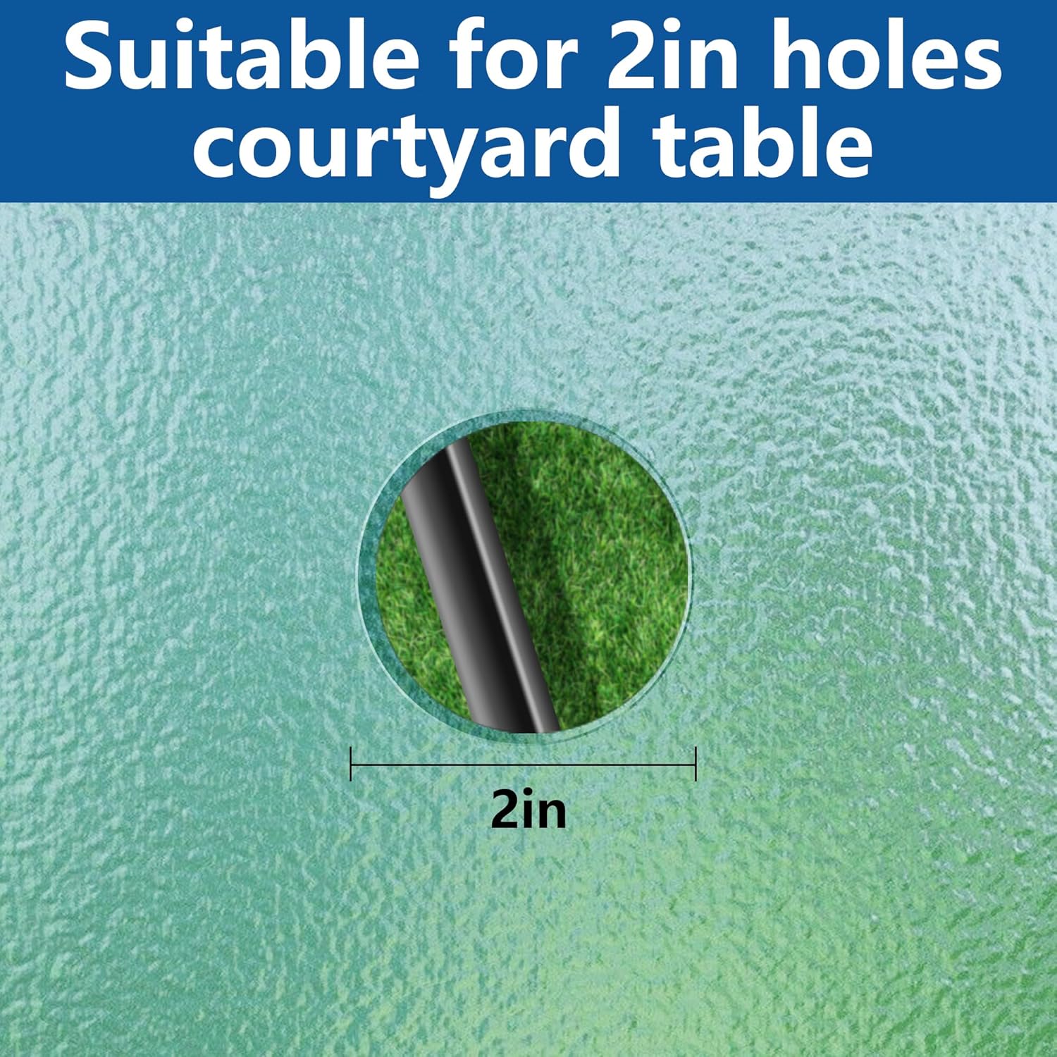 2 Pcs 2 Inch Parasol Umbrella Hole Ring Plug and Cap Set, Thicker Patio Table Hole Cover Insert, Deck Table Umbrella Holes Plug Replacement Parts for Outdoor Patio Table Garden Yard