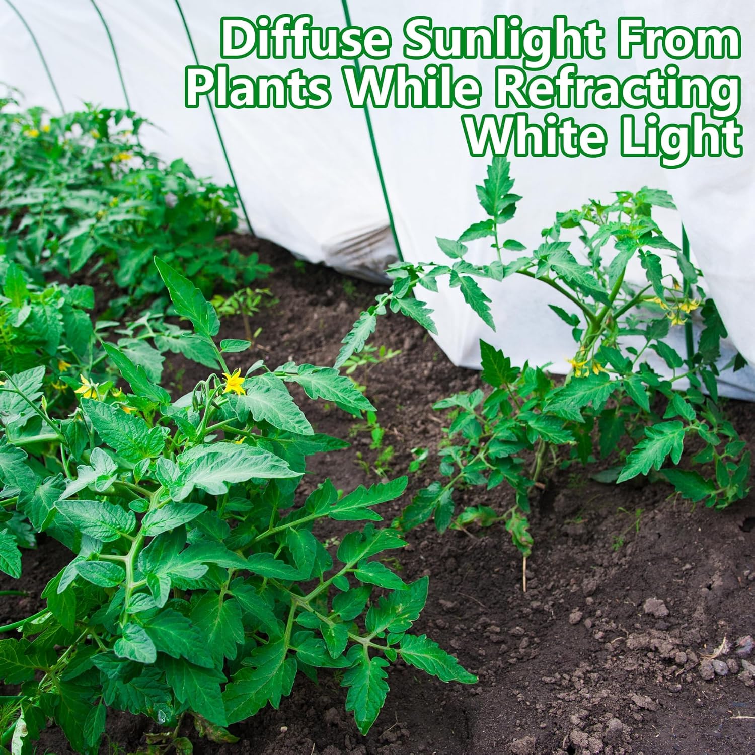 15 x 10 Ft Plant Sun Protection Cloth, Garden Plant Shade Cloth, Non-Woven White Light Refraction Sunshade Cloth for Protecting Plants Vegetable Rows from Direct Sunlight