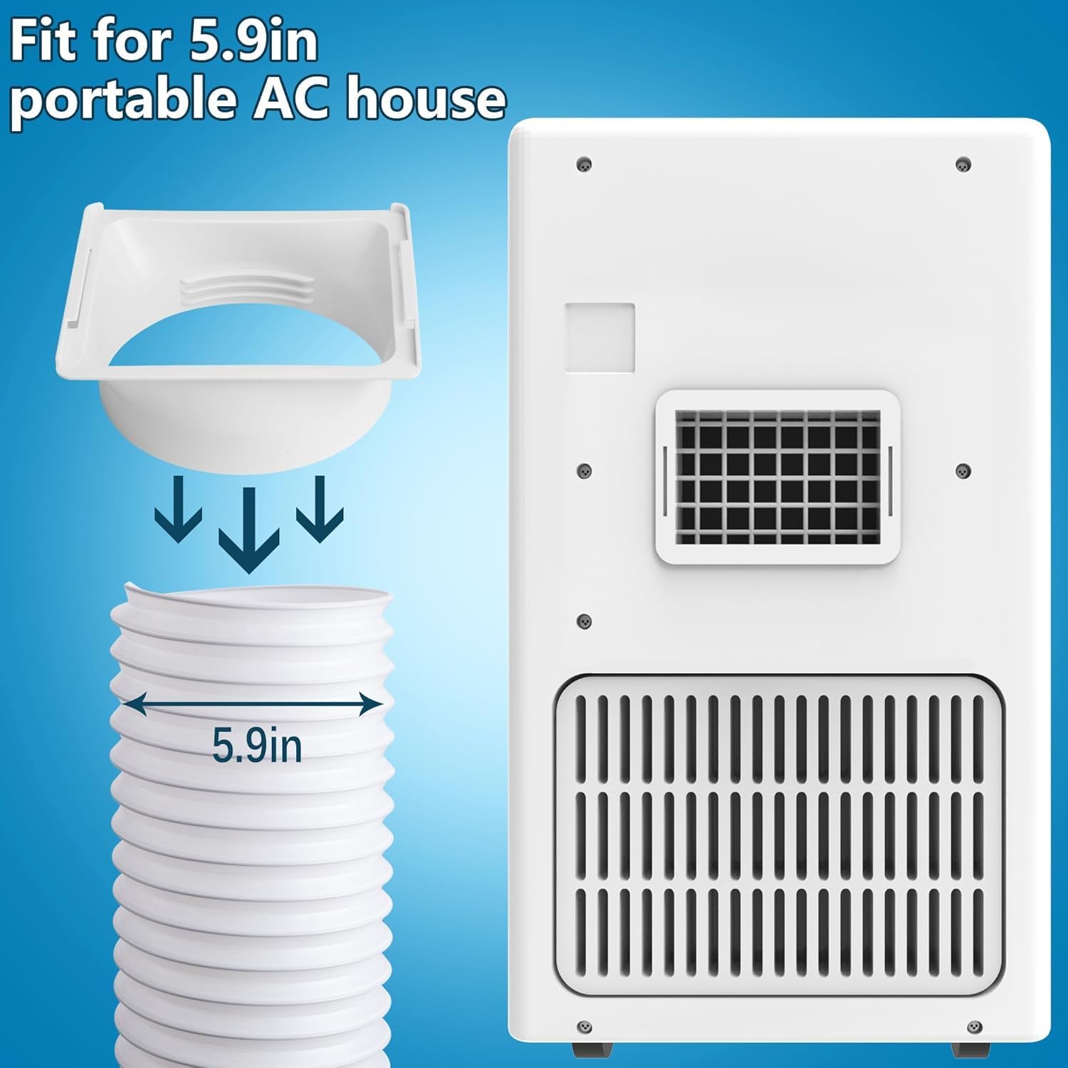 5.9 Inch Portable Air Conditioner Exhaust Hose Coupler, Mobile AC Unit Tube Connector, AC Hose Extension Connector Air Conditioning Accessories for AC Exhaust Hose Coupler Extension Square