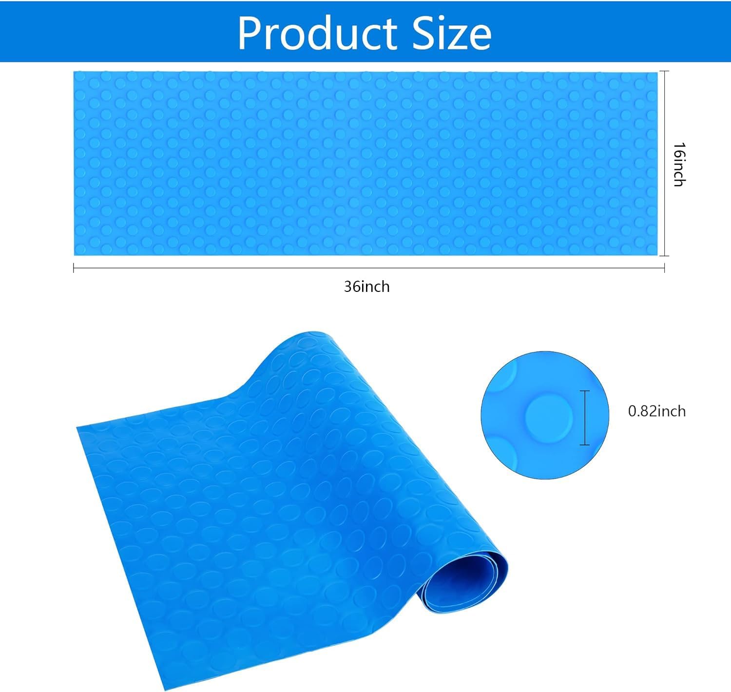 16" x 36" Pool Ladder Mat-Large Swimming Pool Step Mat with Non-Slip Texture-Protective Ladder Pad for Above Ground Pools Liner and Stairs Dots