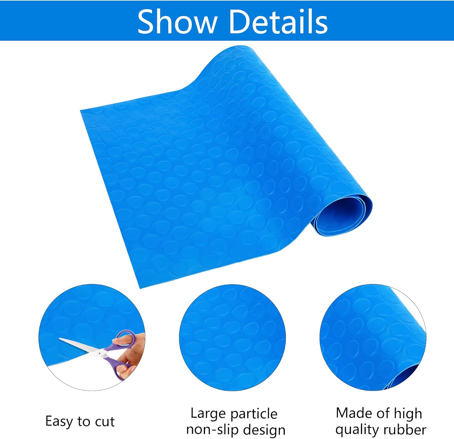 16" x 36" Pool Ladder Mat-Large Swimming Pool Step Mat with Non-Slip Texture-Protective Ladder Pad for Above Ground Pools Liner and Stairs Dots