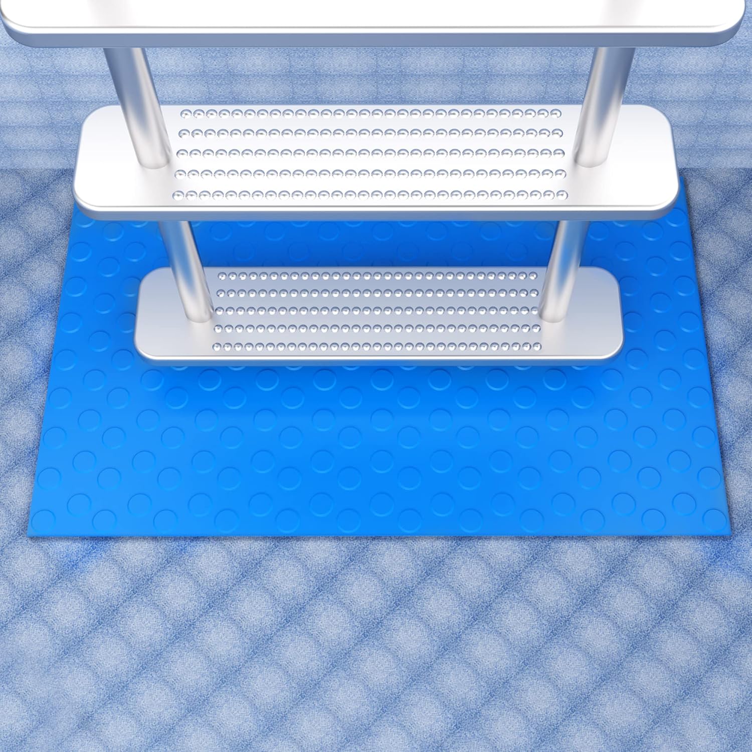 16" x 36" Pool Ladder Mat-Large Swimming Pool Step Mat with Non-Slip Texture-Protective Ladder Pad for Above Ground Pools Liner and Stairs Dots