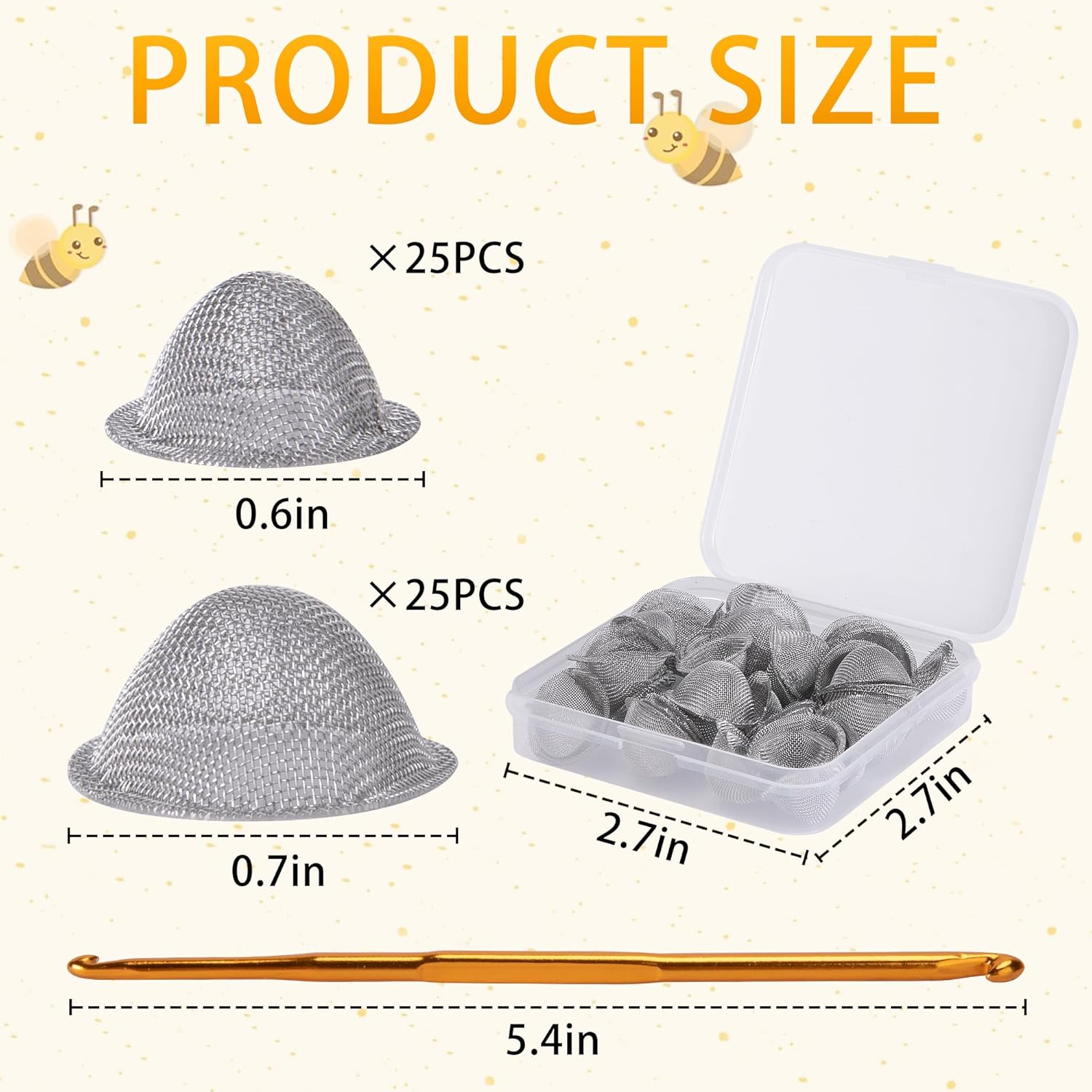 50 Pcs Stainless Steel Carpenter Bee Corks, 2 Sizes Carpenter Bee Plugs Hole Filler, Tapered Bee Holes Repair Kit for Outside Porches Furnitures