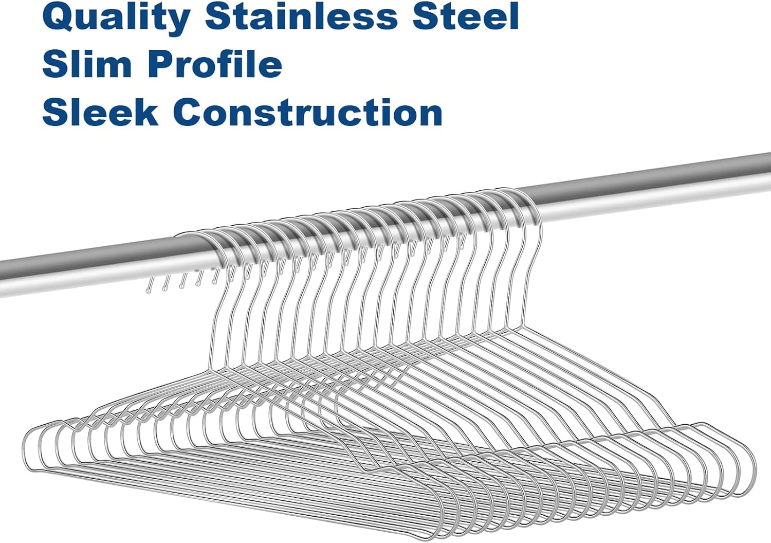 20 Pack Silver Stainless Steel Kids Hangers, Space-Saving Non-Slip, Perfect for Baby, Toddler & Kids' Clothes