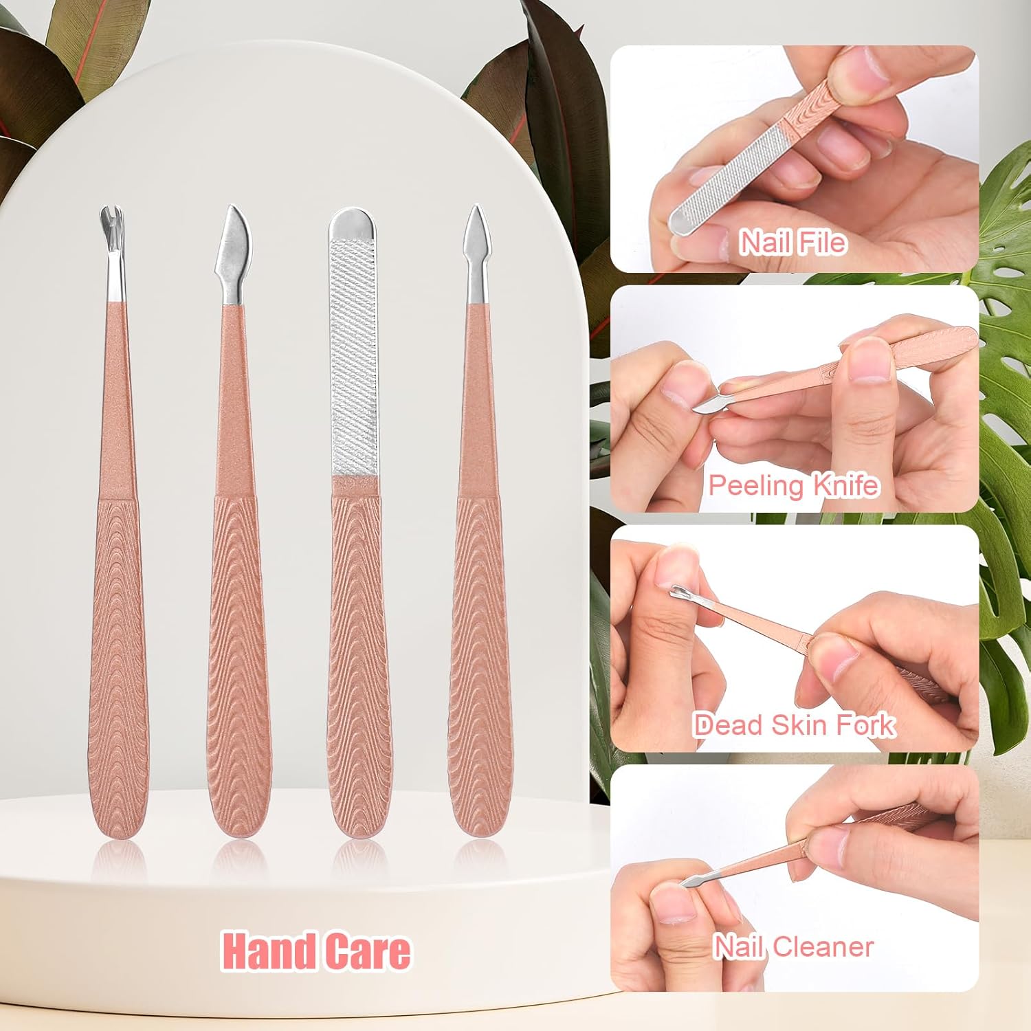 Manicure Set-Stainless Steel Nail Care Set-12 in 1 Professional Ingrown Toenail Clipper Grooming Tool-Pedicure Kit & Toe Nail Cutter-Men Gifts for Grandpa Dad Husband on Fathers Day Rose Gold
