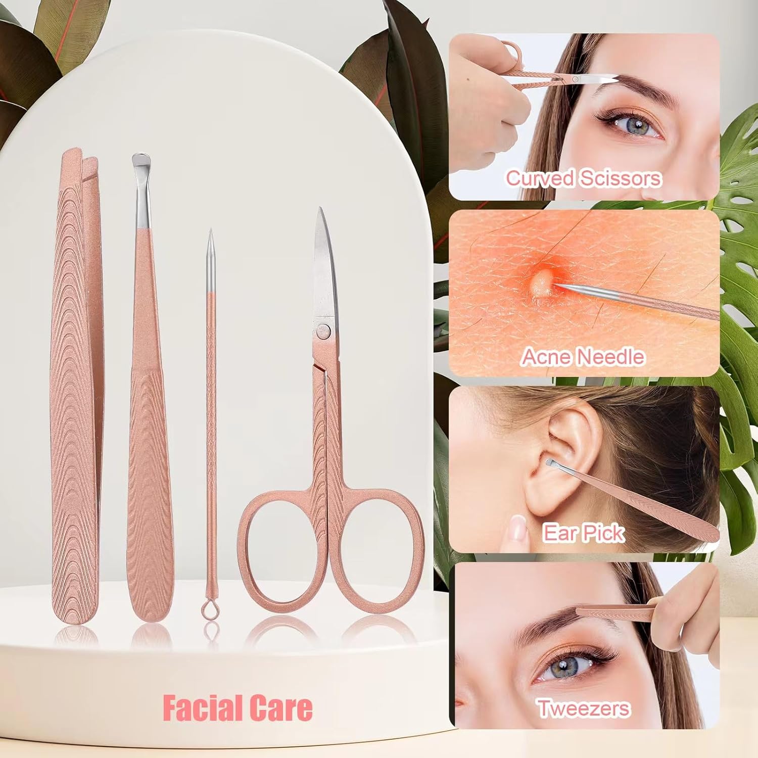 Manicure Set-Stainless Steel Nail Care Set-12 in 1 Professional Ingrown Toenail Clipper Grooming Tool-Pedicure Kit & Toe Nail Cutter-Men Gifts for Grandpa Dad Husband on Fathers Day Rose Gold