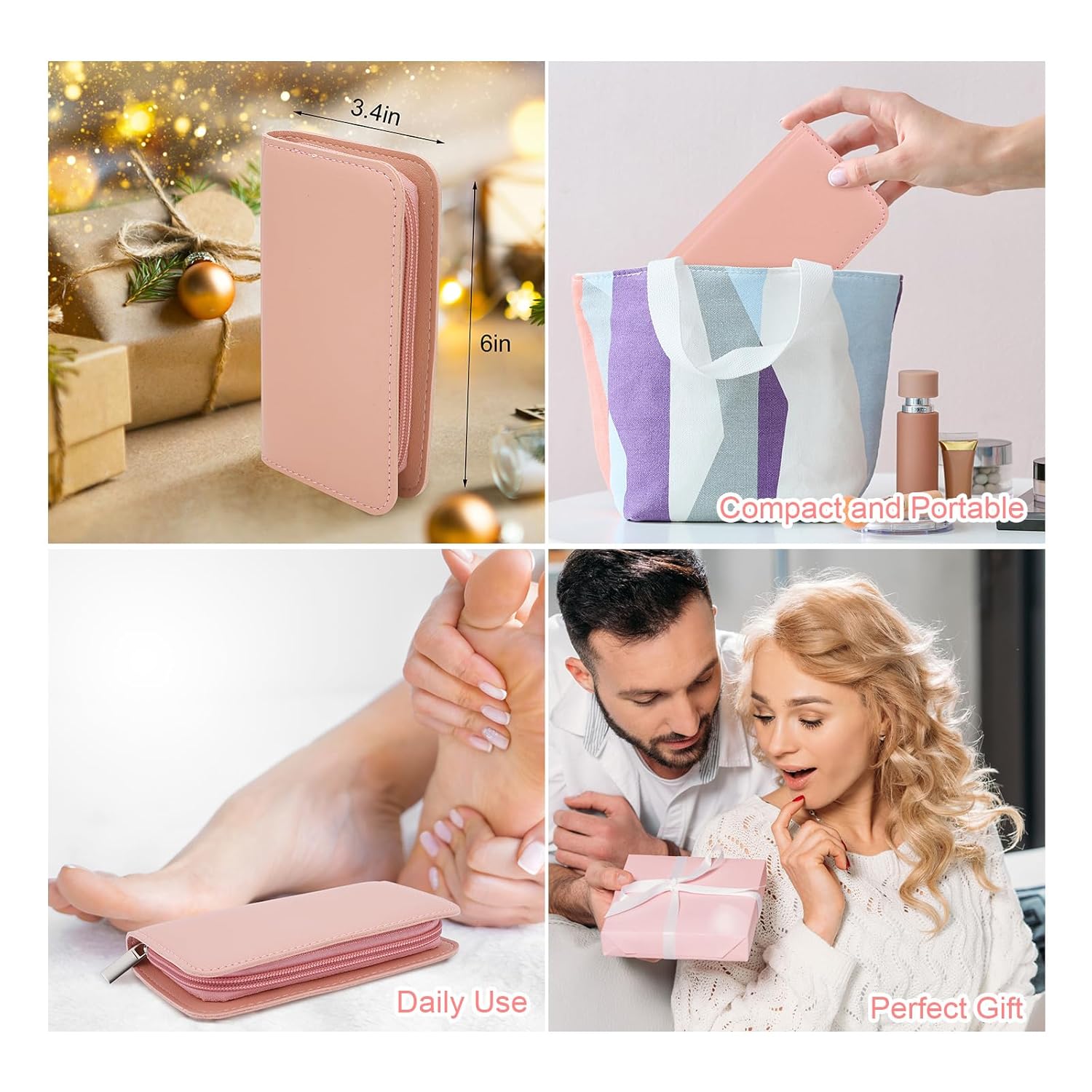 Manicure Set-Stainless Steel Nail Care Set-12 in 1 Professional Ingrown Toenail Clipper Grooming Tool-Pedicure Kit & Toe Nail Cutter-Men Gifts for Grandpa Dad Husband on Fathers Day Rose Gold