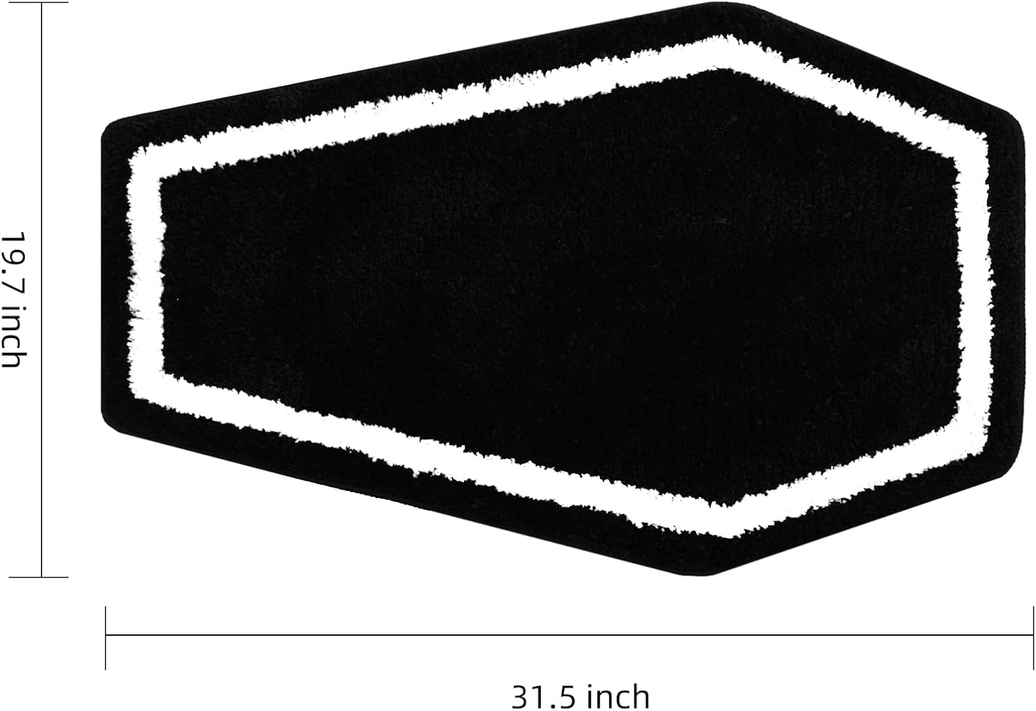 Halloween Decor Black Coffin Bath Mat for Bathroom, Cute Gothic Halloween Decoration Black Bathroom Rug Non Slip Cartoon Bath Rug Bathroom Mat Plush Shower Rugs Washable Black White