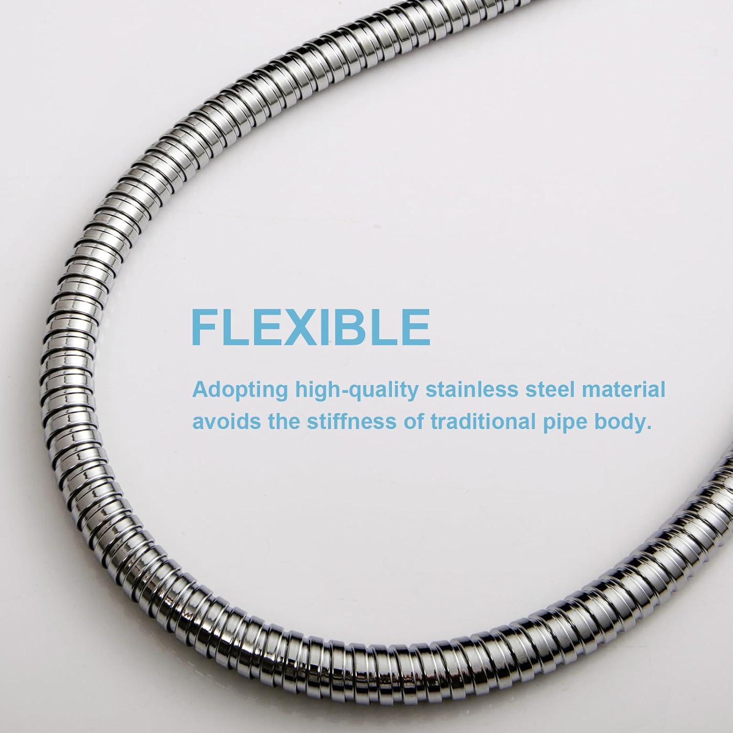 Shower Hose, 120 in Kink Free Stainless Steel Extra Long Shower Hose Replacement, Flexible Handheld Shower Head Hose Extension for Pet Bathing Cleaning, Nickel Gray