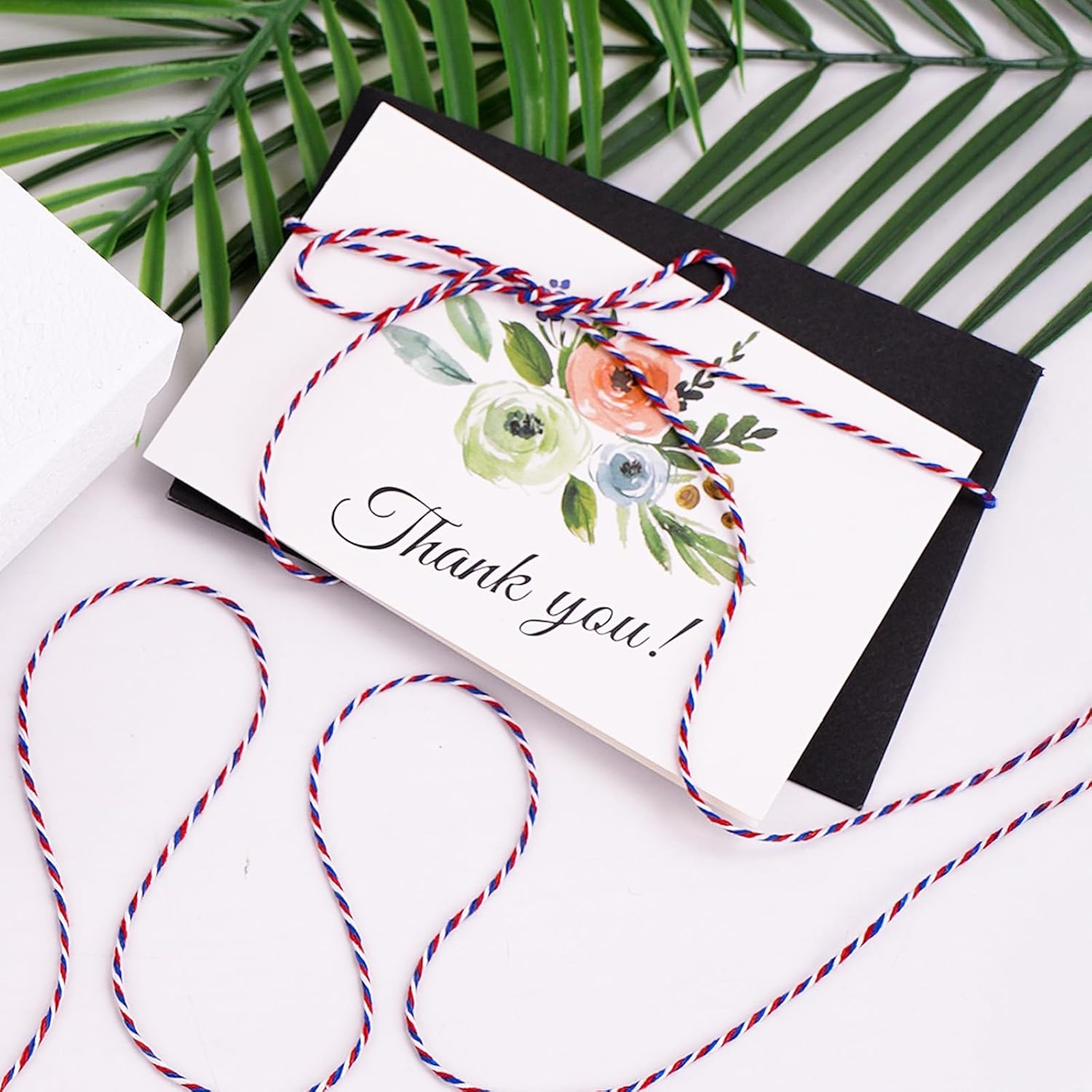 Cotton Twine Red White and Blue Twine String 2mm Thick 328 Feet Bakers Cotton String for Patriotic Day Gift Wrapping DIY Crafts and Floral Bouquet
