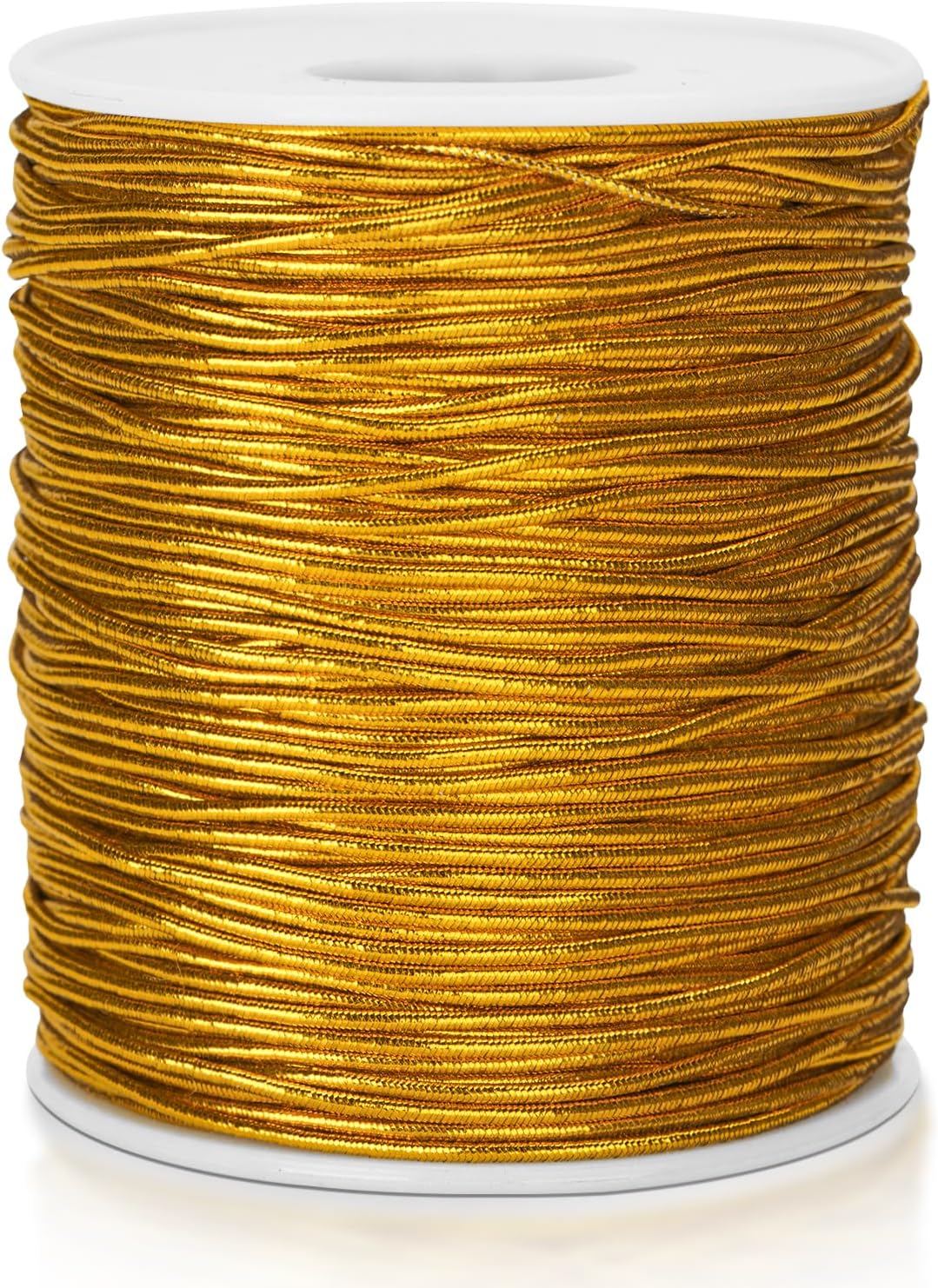 Gold Elastic Cord, 110 Yards x 1MM Metallic Stretch Cord Ribbon for Bracelets, Gift Wrapping, Crafts, Ornaments Hanging, Jewelry Making, Decorations