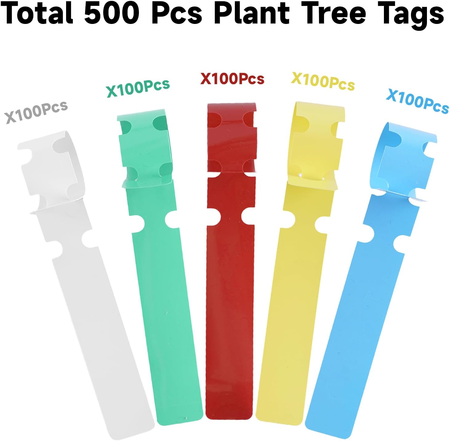 500 Pcs White Plastic Plant Tree Tags Nursery Garden Lables 2x20cm Wrap Around Hanging Tags Nursery Garden Stakes Large Writing Surface
