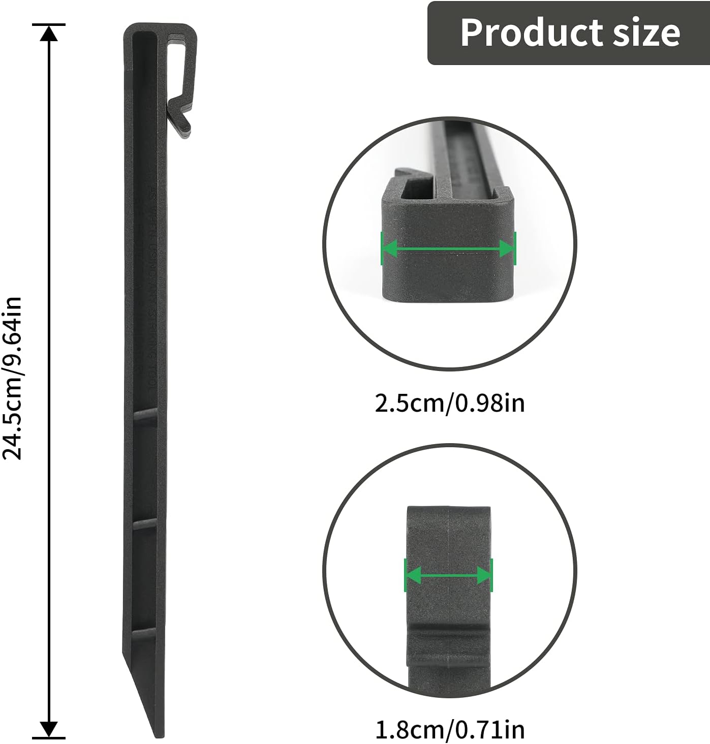 Landscape Edging Garden Stakes - 10 Inch Black Garden Landscape Anchoring Stakes Heavy Duty 12 Pcs Plastic Ground Stakes for Lawn & Garden Yard Borders