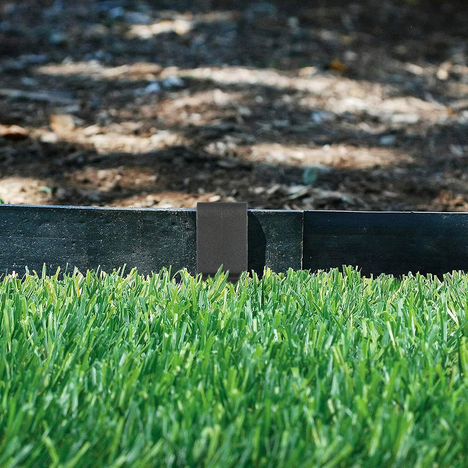 Landscape Edging Garden Stakes - 10 Inch Black Garden Landscape Anchoring Stakes Heavy Duty 12 Pcs Plastic Ground Stakes for Lawn & Garden Yard Borders