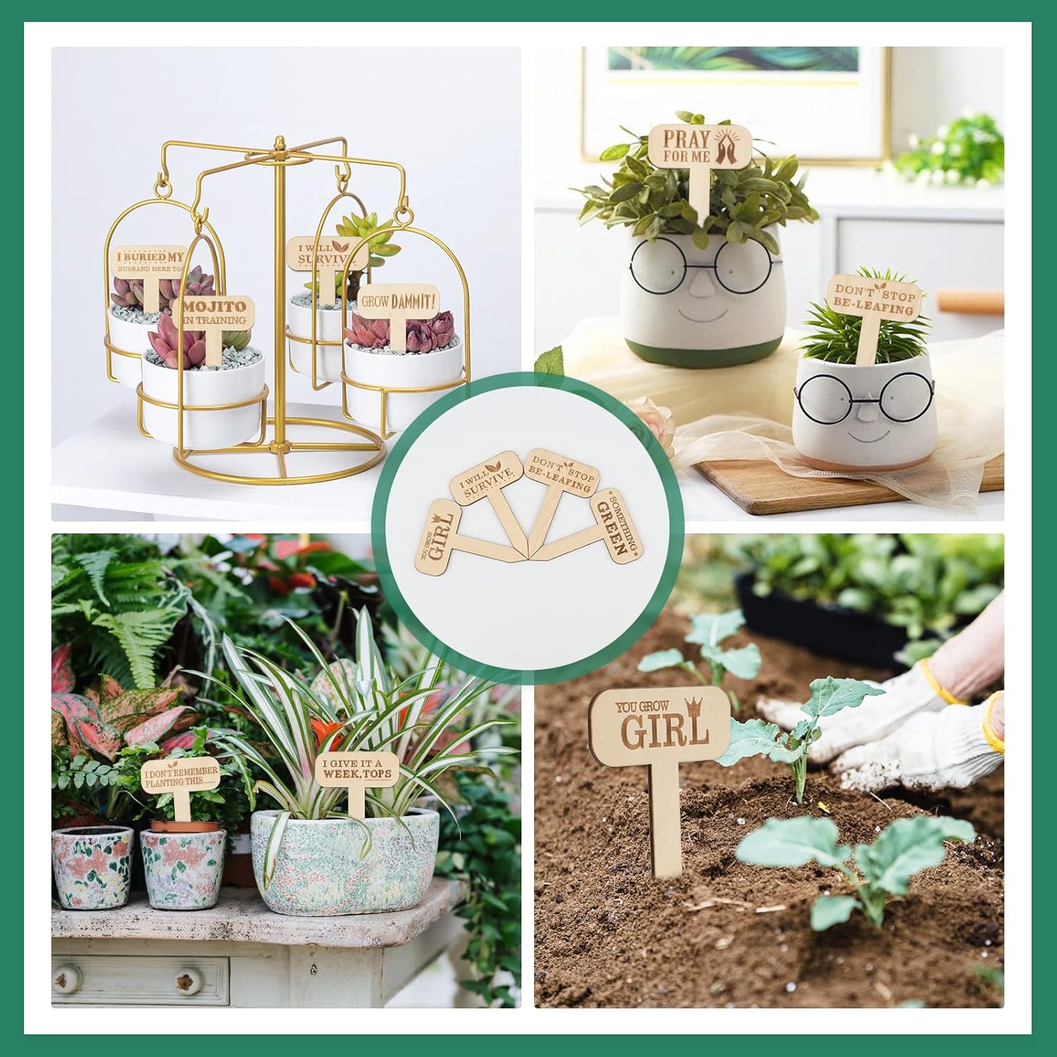 Funny Plant Markers, 16Pcs Garden Labels, Gardening Gifts for Gardeners,Women,Funny Plant Labels for Pots