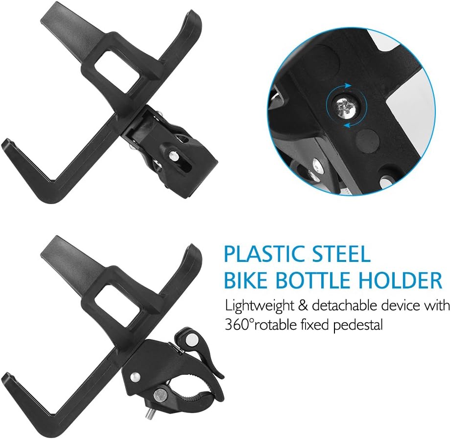2 Pack Bike Water Bottle Holders No Screws, Universal Bike Cup Holder, 360 Degree Rotatable Bike Water Bottle Cage, Water Bottle Holders for Kids Bike Adult Bike