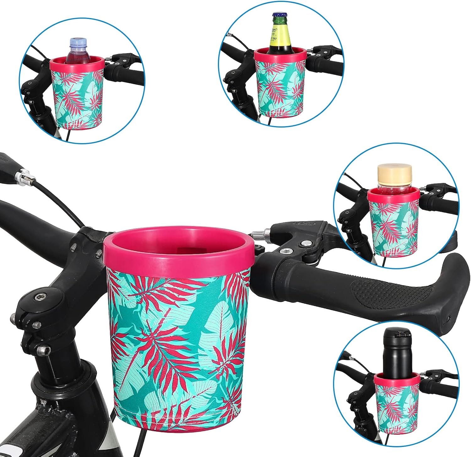 Bike Cup Holder, Bike Water Bottle Holders, Universal Bar Drink Cup Can Holder for Bicycles, Motorcycles, Scooters, Black