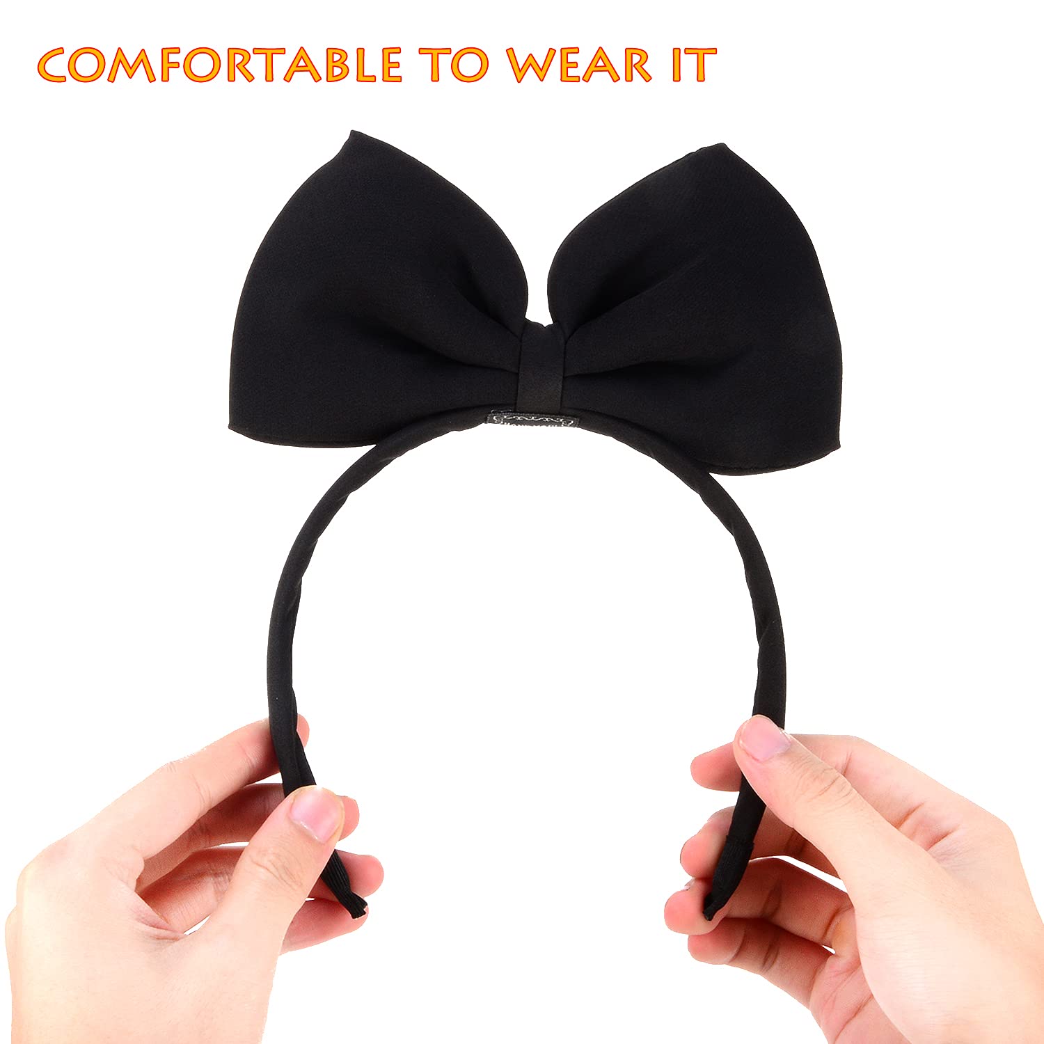 Bow Headbands Headdress for Women and Girls, Perfect Hair Accessories for Alice in Wonderland Cosplay Black