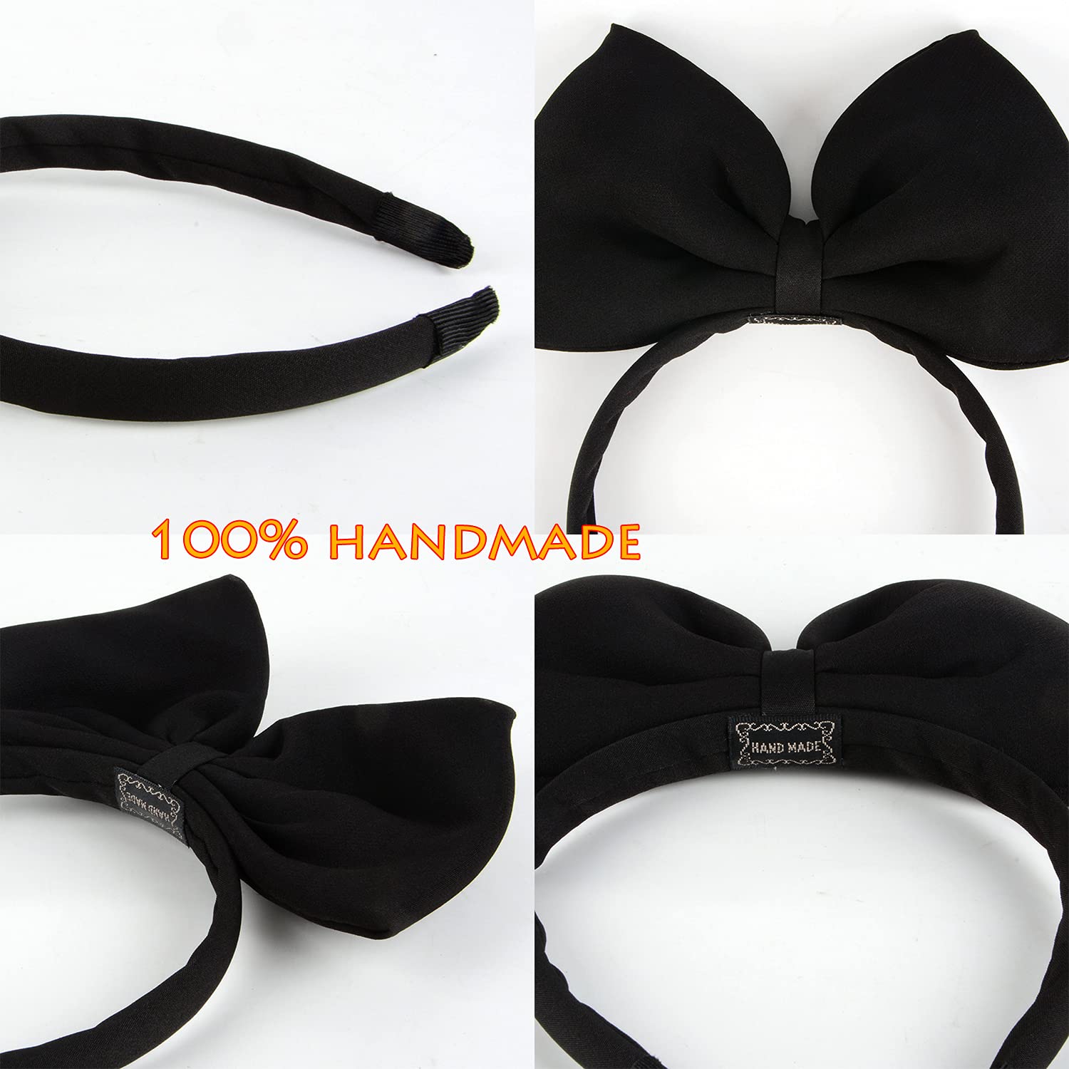 Bow Headbands Headdress for Women and Girls, Perfect Hair Accessories for Alice in Wonderland Cosplay Black