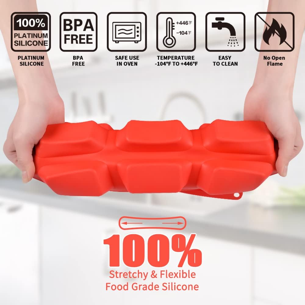 Silicone Mini Loaf pan, Mini Bread Pan Brownie Pan, 12 Cavities Nonstick Food Grade Silicone Mold for Baking Bread, Brownie, Cornbread, Cheesecake and Chocolate 1 Pack