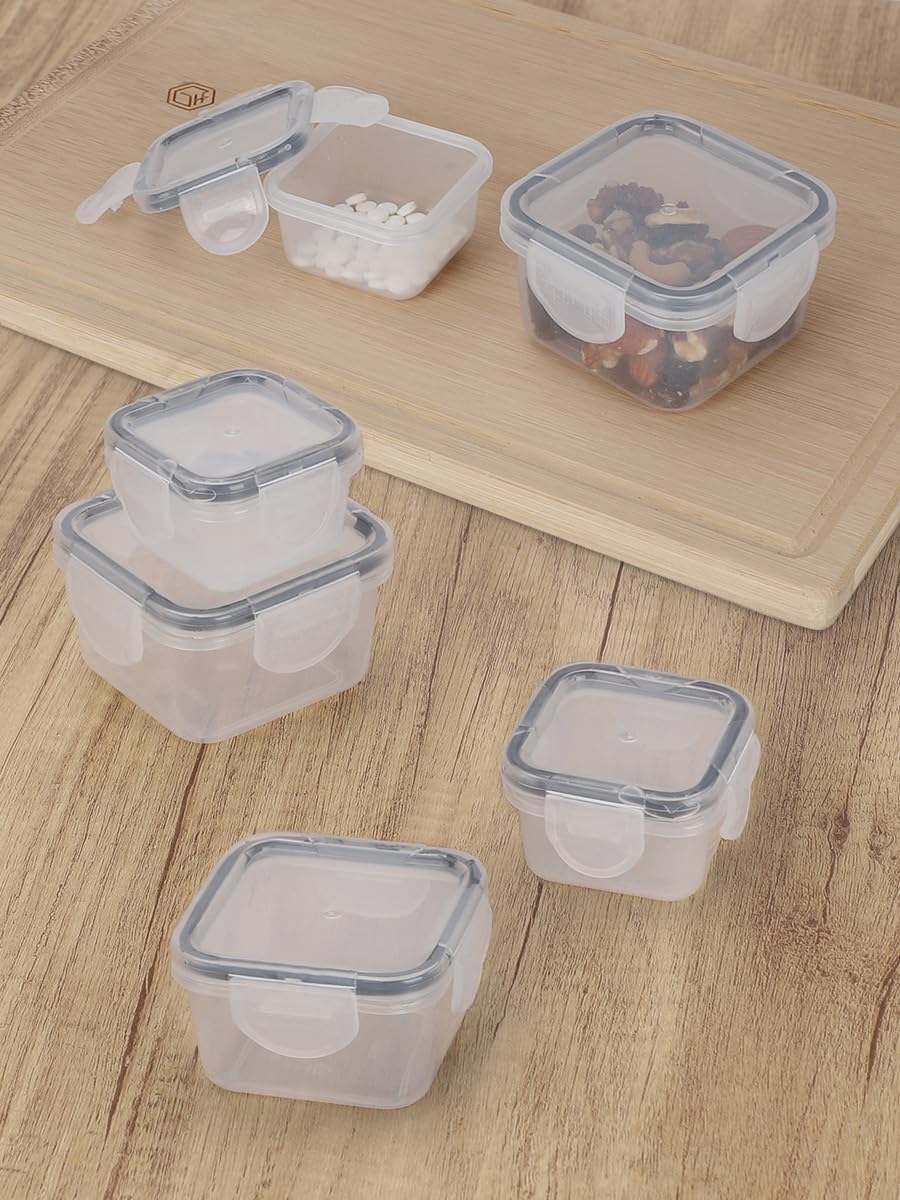 6Pcs Small Food Storage Containers, Leakproof Lids, Condiment Sauce Containers, Small Freezer Storage Containers Airtight Containers, Dishwasher Freezer and Microwave Safe, 5oz+2oz