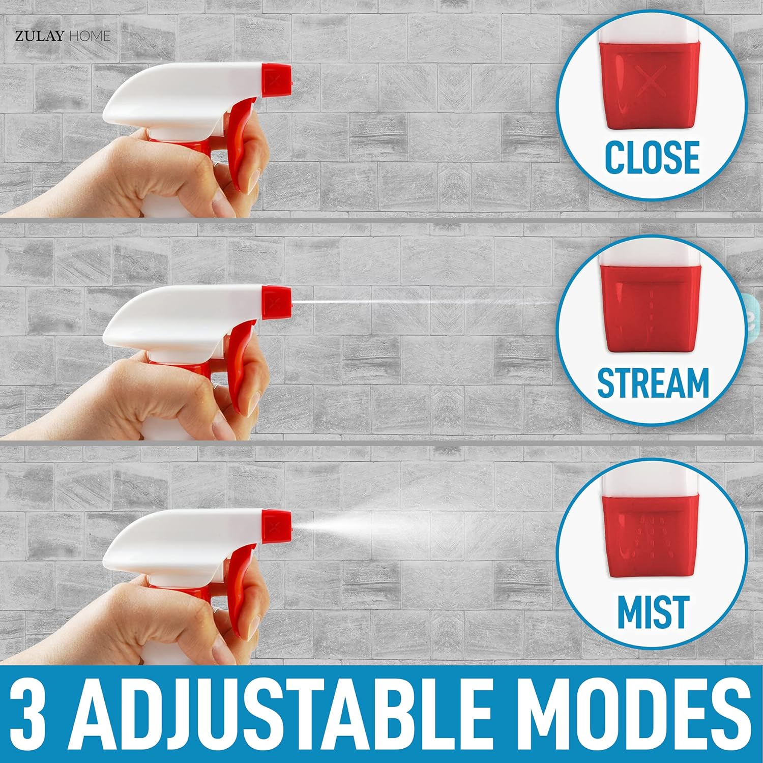 24 oz Spray Bottle - Heavy Duty Cleaning Spray Bottles For Cleaning Solutions - Leakproof Cleaning Spray Bottle Set with Adjustable Nozzle & Spring Loaded Trigger 2 Pack