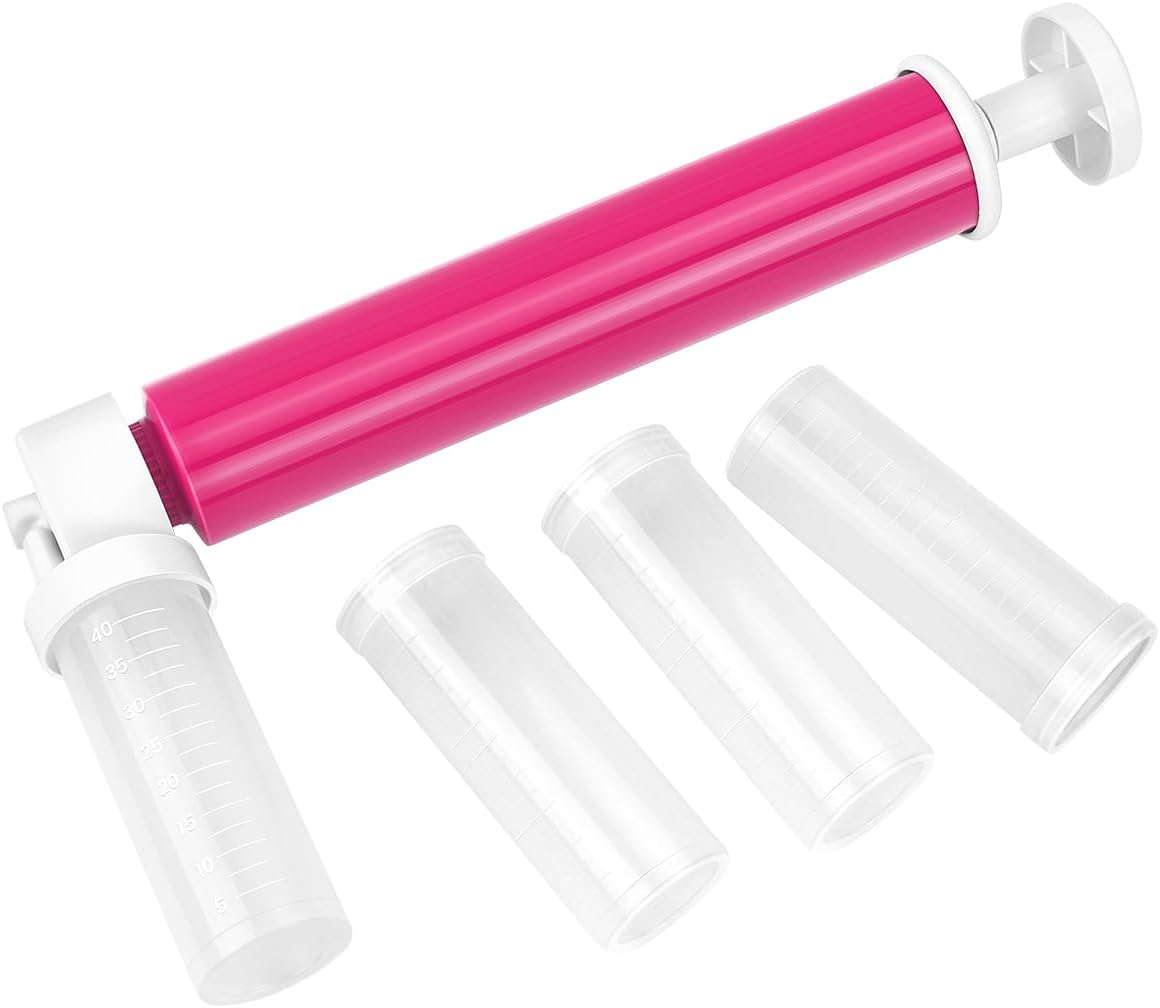 1 kit Manual Airbrush for Cakes with 4 Pcs Tube, Airbrush Pump Coloring Spray Gun, DIY Baking Cake Airbrush Pump Decorating Tools for Kitchen Decorating Cakes Cupcakes Cookies and Desserts Red