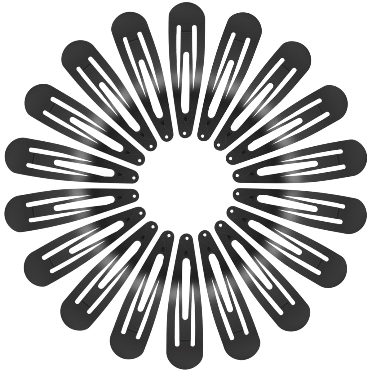 30 Pcs Snap Hair Clips, 3.1 Inch Big Size Barrettes Women No Slip Metal Snap Hair Clips Large Hair Pins Black