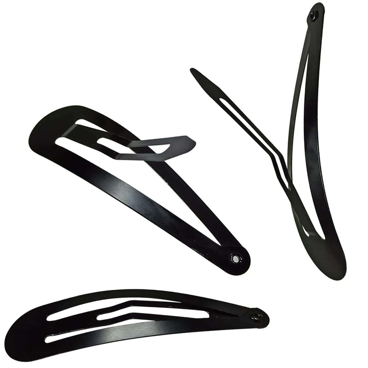 30 Pcs Snap Hair Clips, 3.1 Inch Big Size Barrettes Women No Slip Metal Snap Hair Clips Large Hair Pins Black