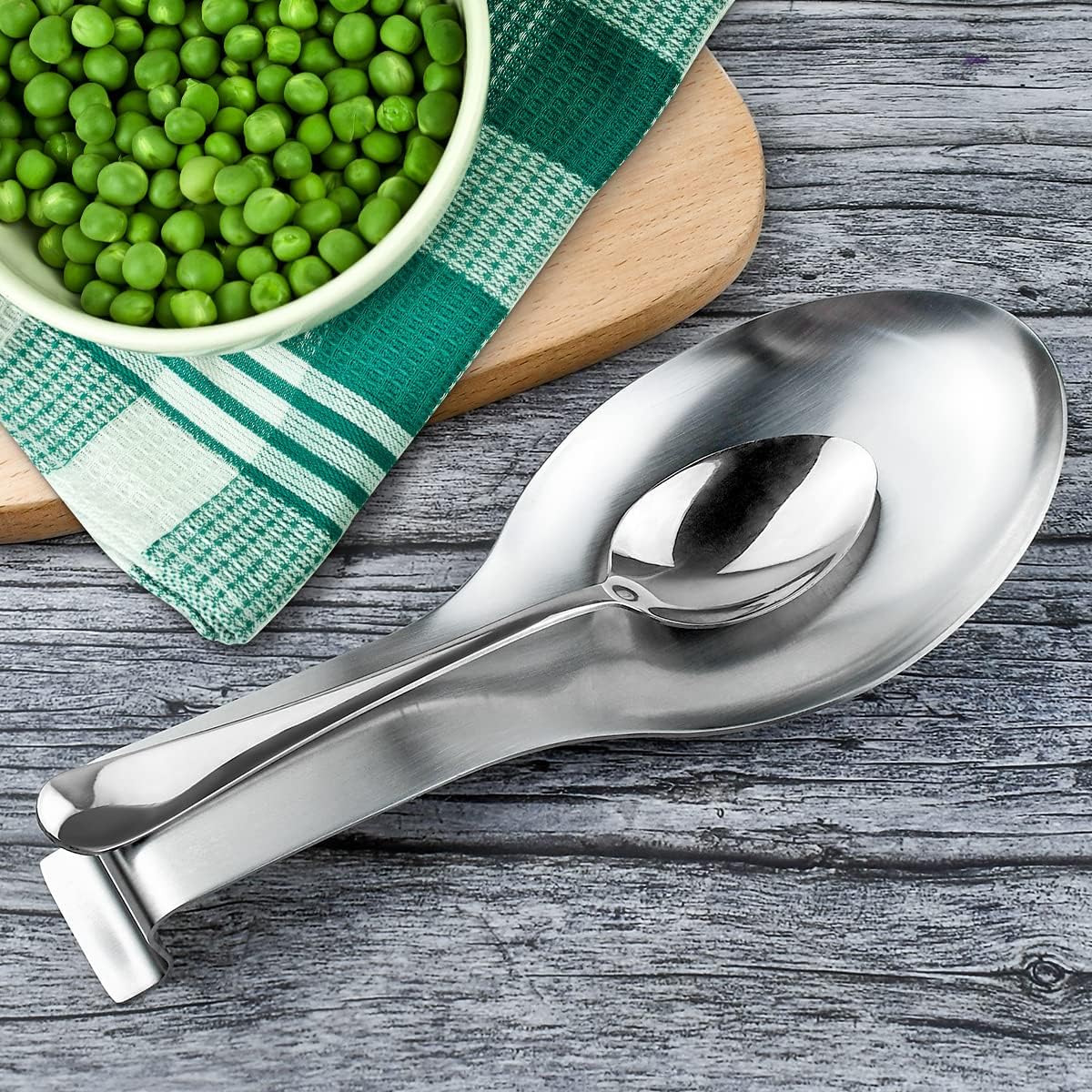 1 PCS Stainless Steel Spoon Rest, Spoon Holder for Stove Top, Utensil Spoon Rest Holder, kitchen utensils Holder for Ladles, Spatula, Cooking Utensils or Kitchen Tools Silver