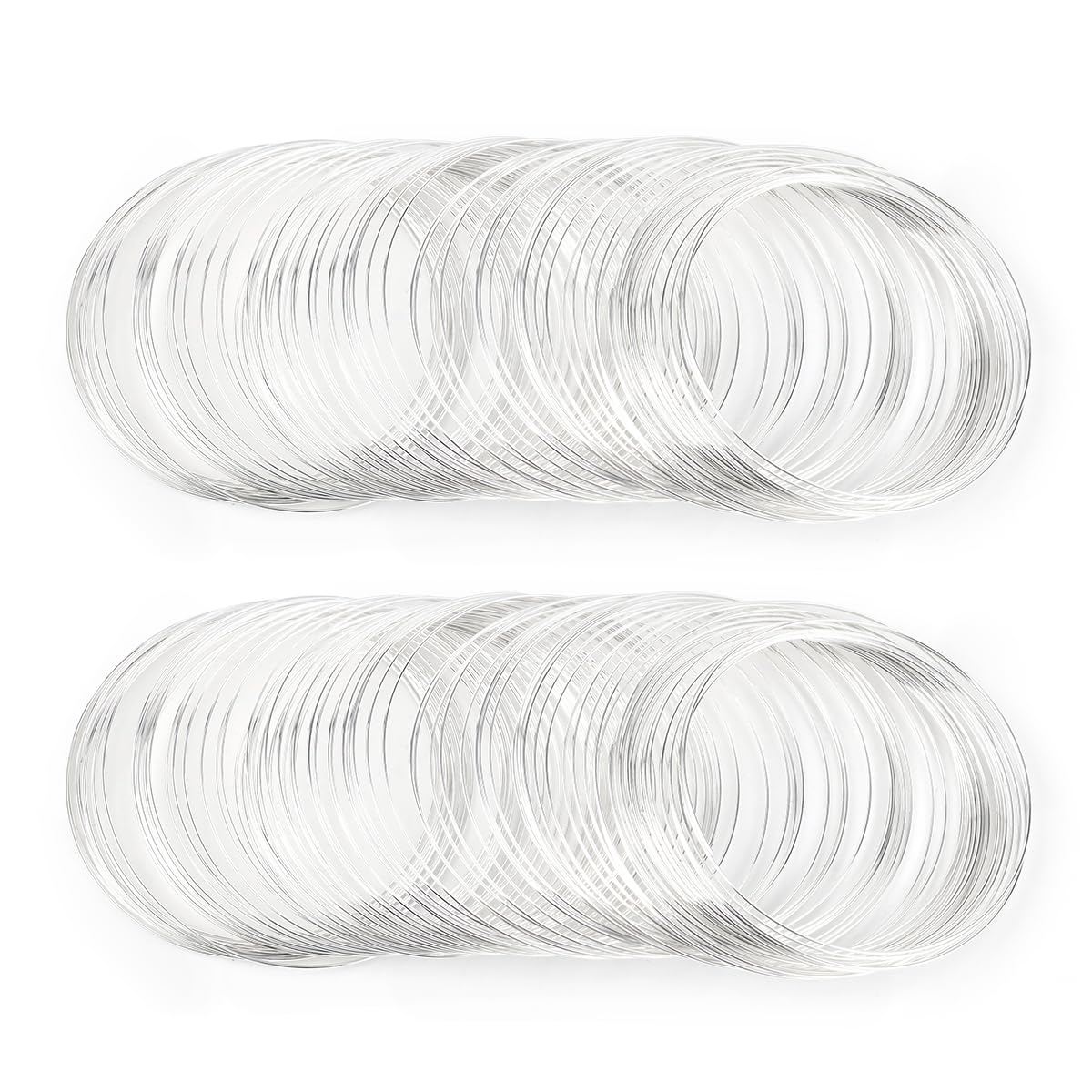 200 Loops Memory Steel Wire for Jewelry Making Supplies, 0.6mm Bangle Bracelet Wire Memory Beading Wire for Art Creation Necklace DIY Crafts Making Silver