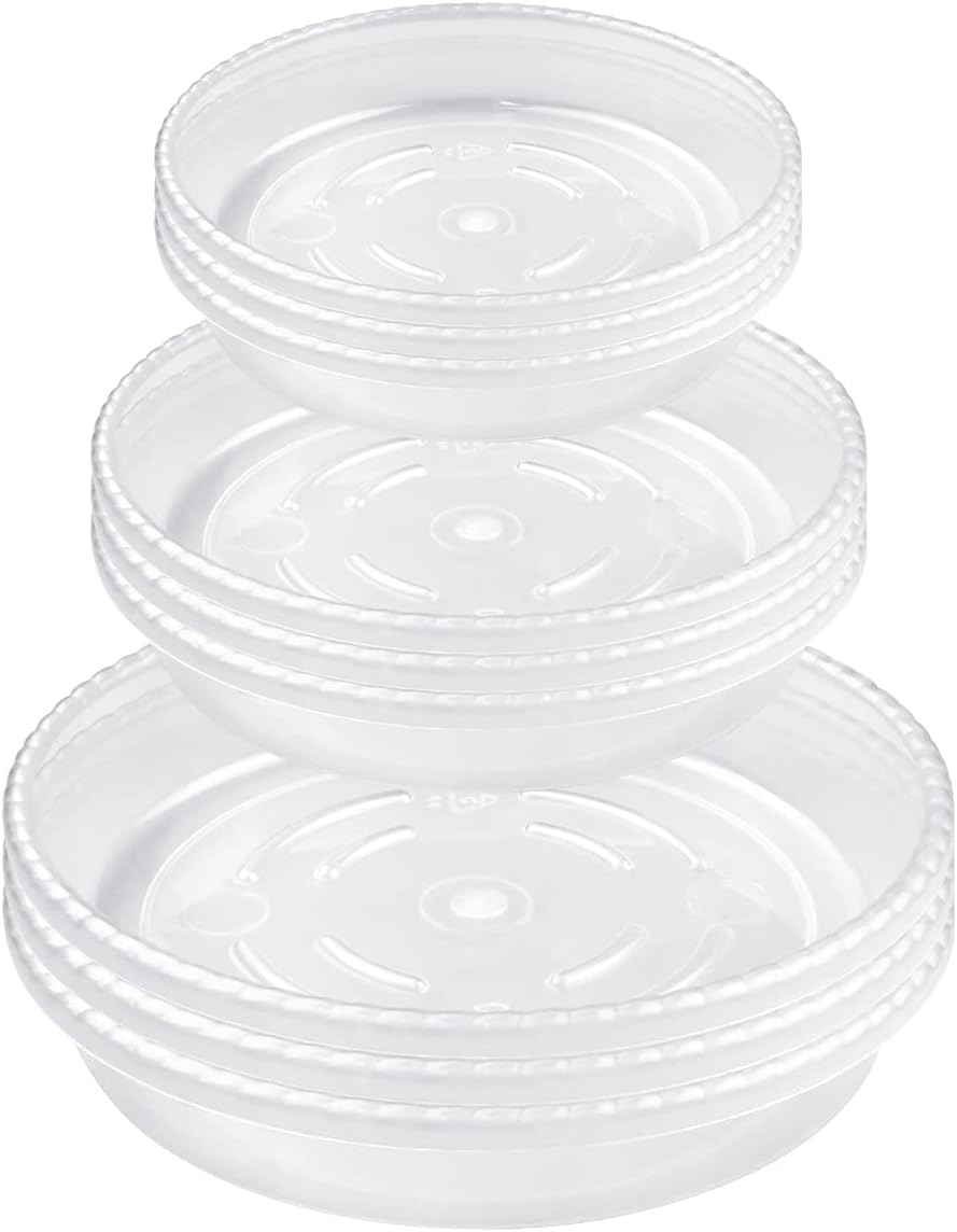 9 Pack Clear Plastic Plant Saucer, Durable Plant Trays Flower Plant Pot Saucer Plant Container Accessories for Indoors & Outdoors, Stop Messes & Stains in Your Garden 6"+8"+10"