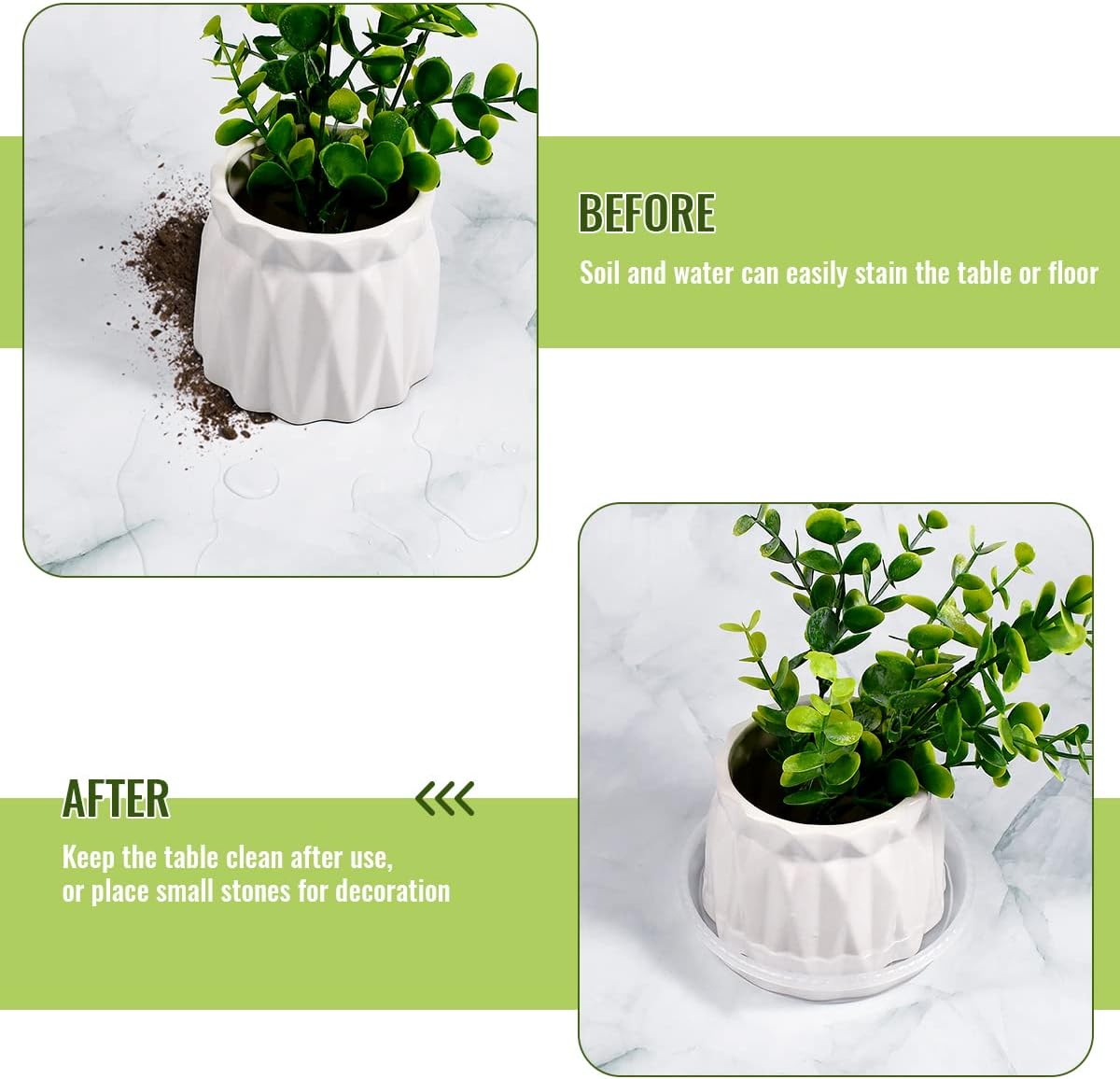 9 Pack Clear Plastic Plant Saucer, Durable Plant Trays Flower Plant Pot Saucer Plant Container Accessories for Indoors & Outdoors, Stop Messes & Stains in Your Garden 6"+8"+10"