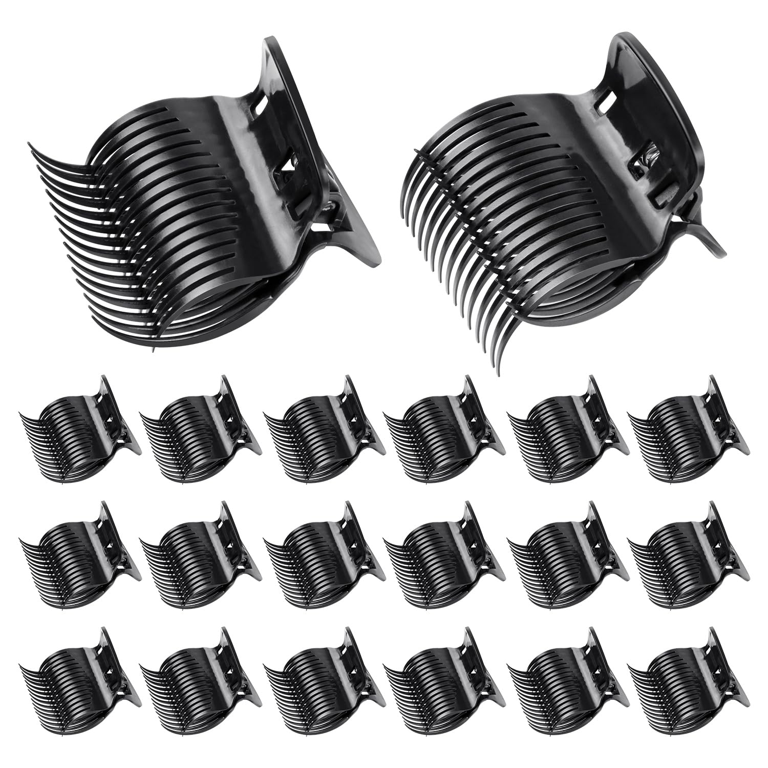 20 Pcs Hot Roller Clips for Hair, Curler Claw Clip for Women Hair Section Styling Black, 2inch