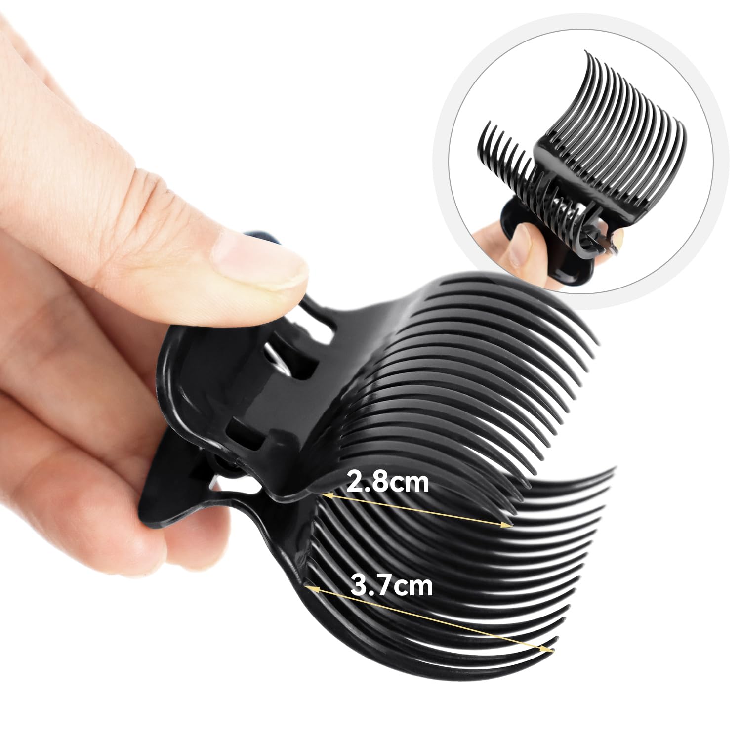 20 Pcs Hot Roller Clips for Hair, Curler Claw Clip for Women Hair Section Styling Black, 2inch