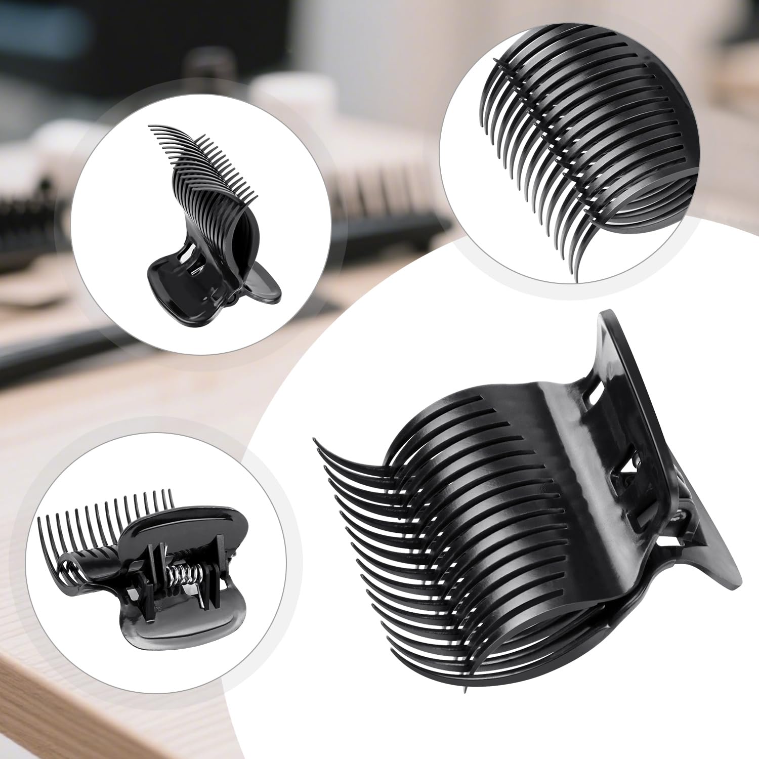 20 Pcs Hot Roller Clips for Hair, Curler Claw Clip for Women Hair Section Styling Black, 2inch