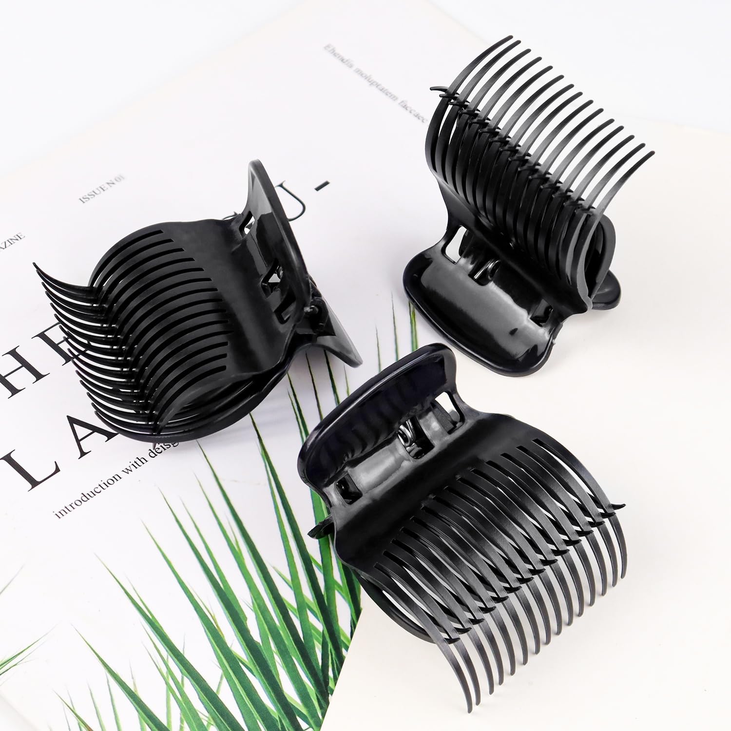 20 Pcs Hot Roller Clips for Hair, Curler Claw Clip for Women Hair Section Styling Black, 2inch