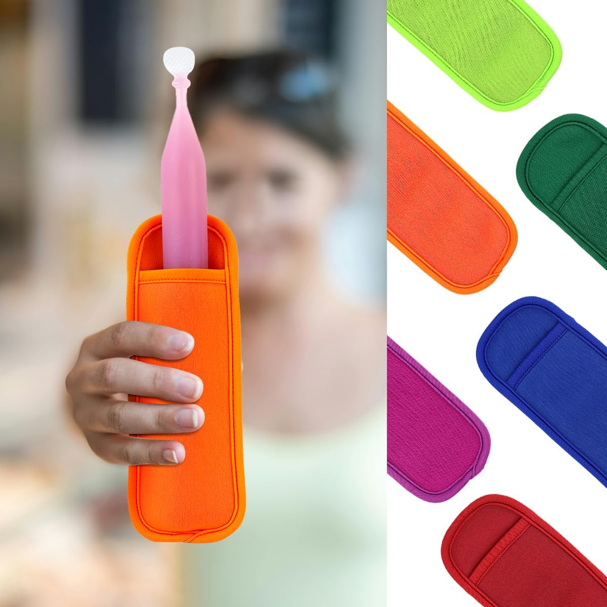 6 Pieces Ice Pop Neoprene Insulator Sleeves Reusable Popsicle Holders Ice Popsicles Bags Ice Pop Sleeves Popsicle Holder Sleeves Ice Pop Stick Sleeves 6 Colors