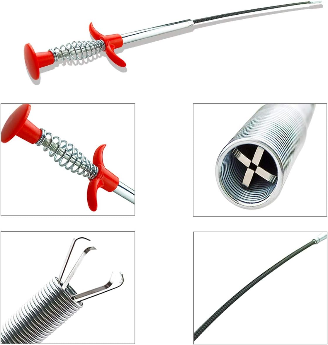 Plumbing Grabber Sink Grabber Flexible Claw Pickup Tool for Litter Pick, Drains, Home Sink, Toilet & Clean Dryer Vents 24inch