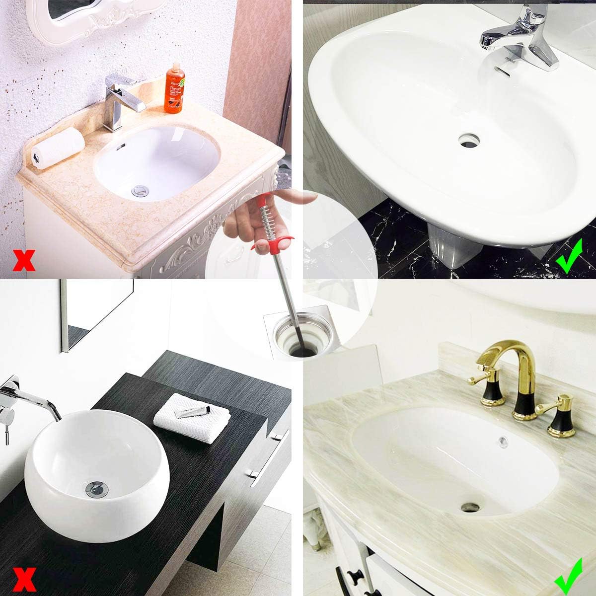 Plumbing Grabber Sink Grabber Flexible Claw Pickup Tool for Litter Pick, Drains, Home Sink, Toilet & Clean Dryer Vents 24inch