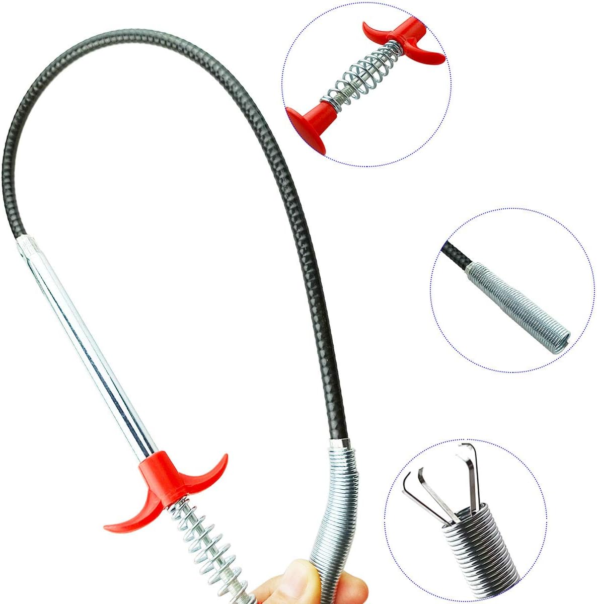 Plumbing Grabber Sink Grabber Flexible Claw Pickup Tool for Litter Pick, Drains, Home Sink, Toilet & Clean Dryer Vents 24inch