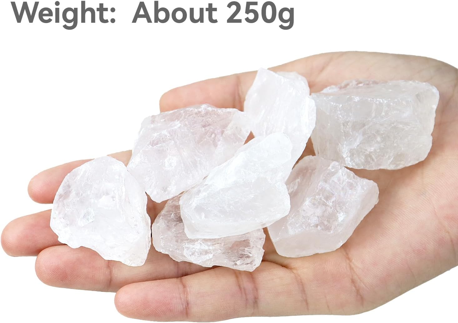 0.55 lb Natural Raw Stones Rough Stones Crystal 1.25-2.0" Healing Crystals for DIY, Tumbling, Wire Wrapping, Meditation, Decoration, Fountain Rocks Clear Quartz